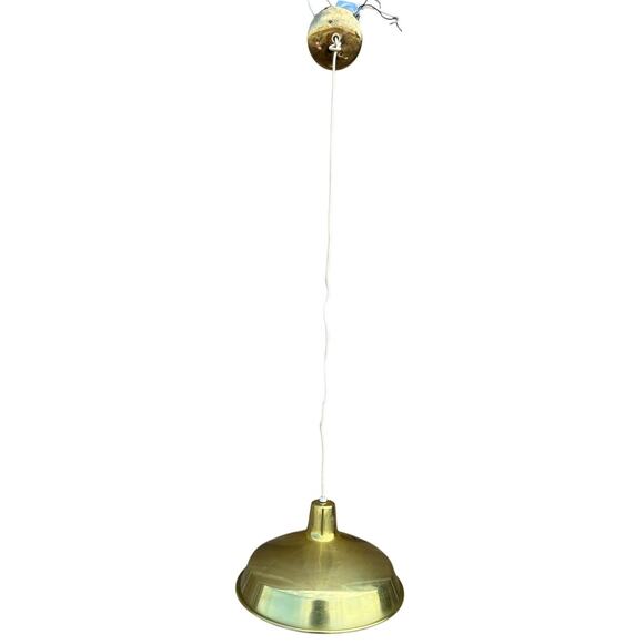 vintage Other - ✨ Vintage Mid-Century Industrial Brass Pendant Light Fixture Hanging Lamp